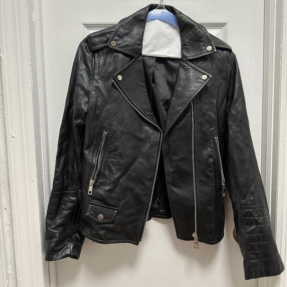 Black Leather Jacket - Size Small - Picture 1 of 3